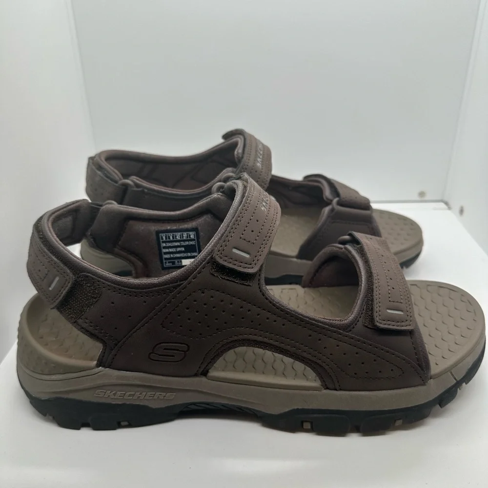Skechers Men’s Relaxed Fit Tresmen Garo Chocolate Sandals #204105 Size 9 Wide - Picture 2 of 11